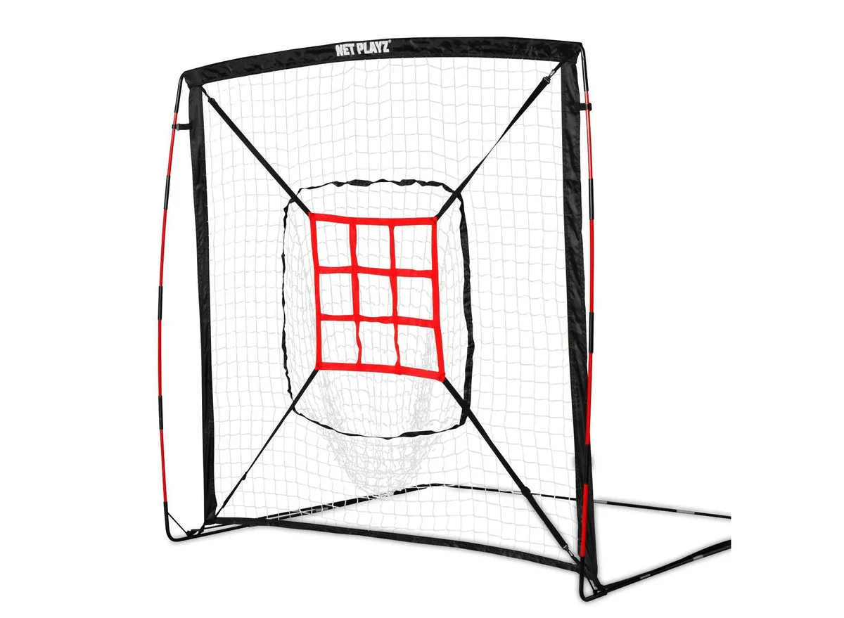 Net Playz Baseball and Softball Practice Pitching Net - Black