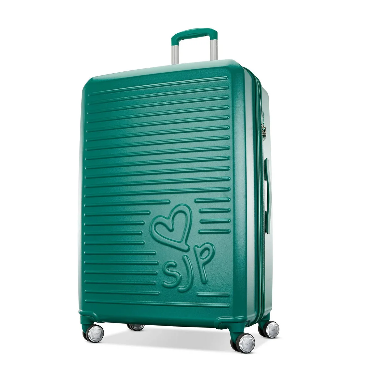 Sarah Jessica Parker Large Checked Spinner Suitcase - Emerald