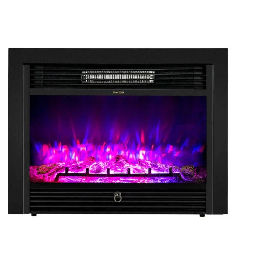 COSTWAY 28.5 Inch Electric Fireplace Recessed With 3 Flame Colors