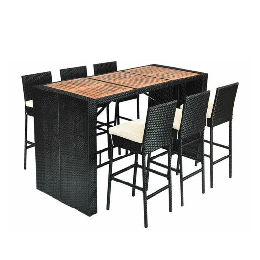 COSTWAY 7 Pieces Patio Rattan Wicker Dining Furniture Set