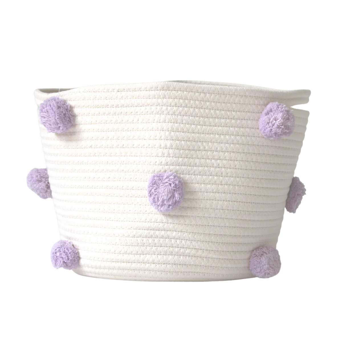 TWIG & TASSEL Lilac Pom Basket - Medium