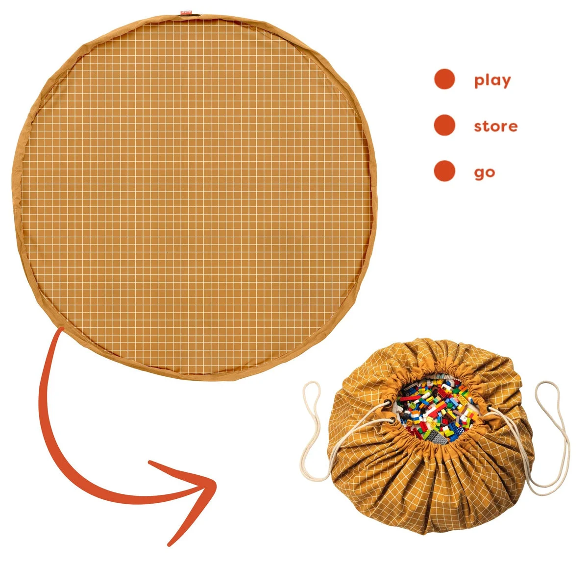 PLAY & GO Organic Grid Mustard Storage Bag