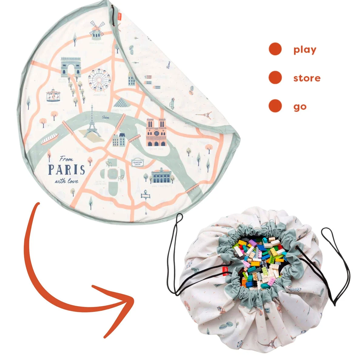 PLAY & GO Paris Map Toy Storage Bag
