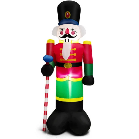COSTWAY 8 Feet Inflatable Nutcracker Soldier With 2 Built-in LED Lights