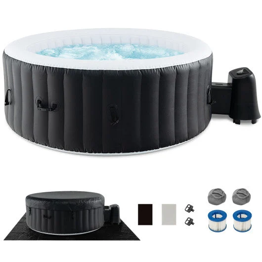 COSTWAY 70/80 Inches Round SPA Pool Hottub With 110/130 Air Jets Electric Heater Pump-L