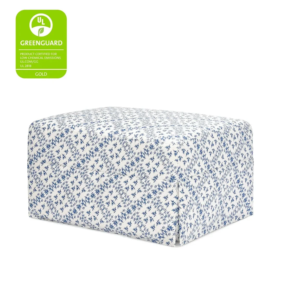 Namesake Sarah Flint x Namesake Crawford Gliding Ottoman - Blue Lattice (Floor Model)