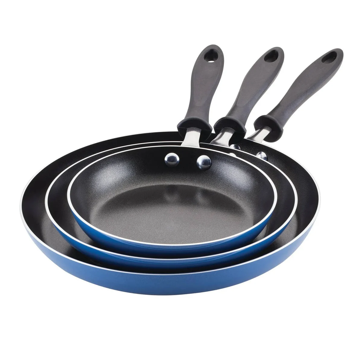 Farberware Reliance 3pc Aluminum Nonstick Frying Pan Set Blue (See Description)