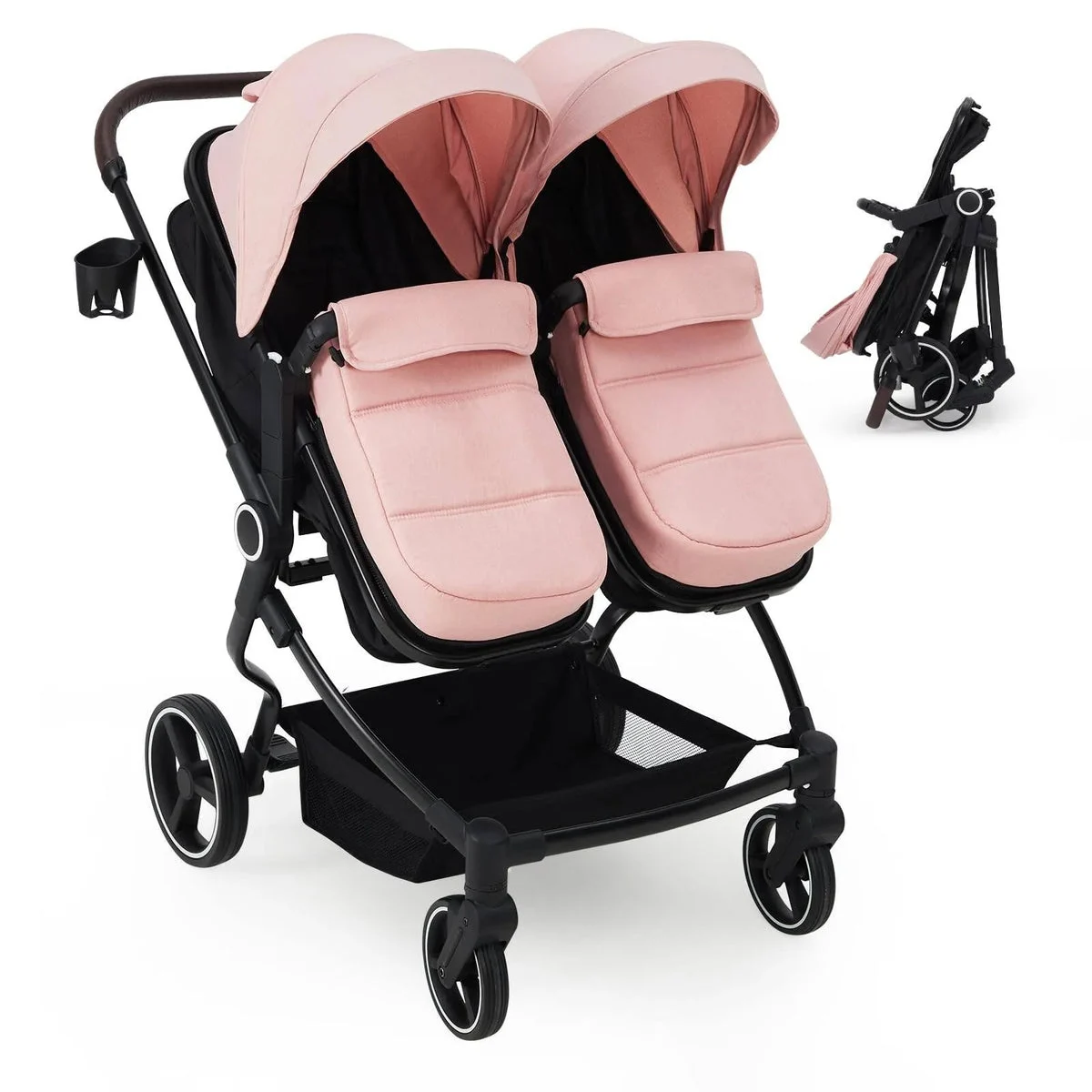 cozony ide by Side Double Stroller - Pink