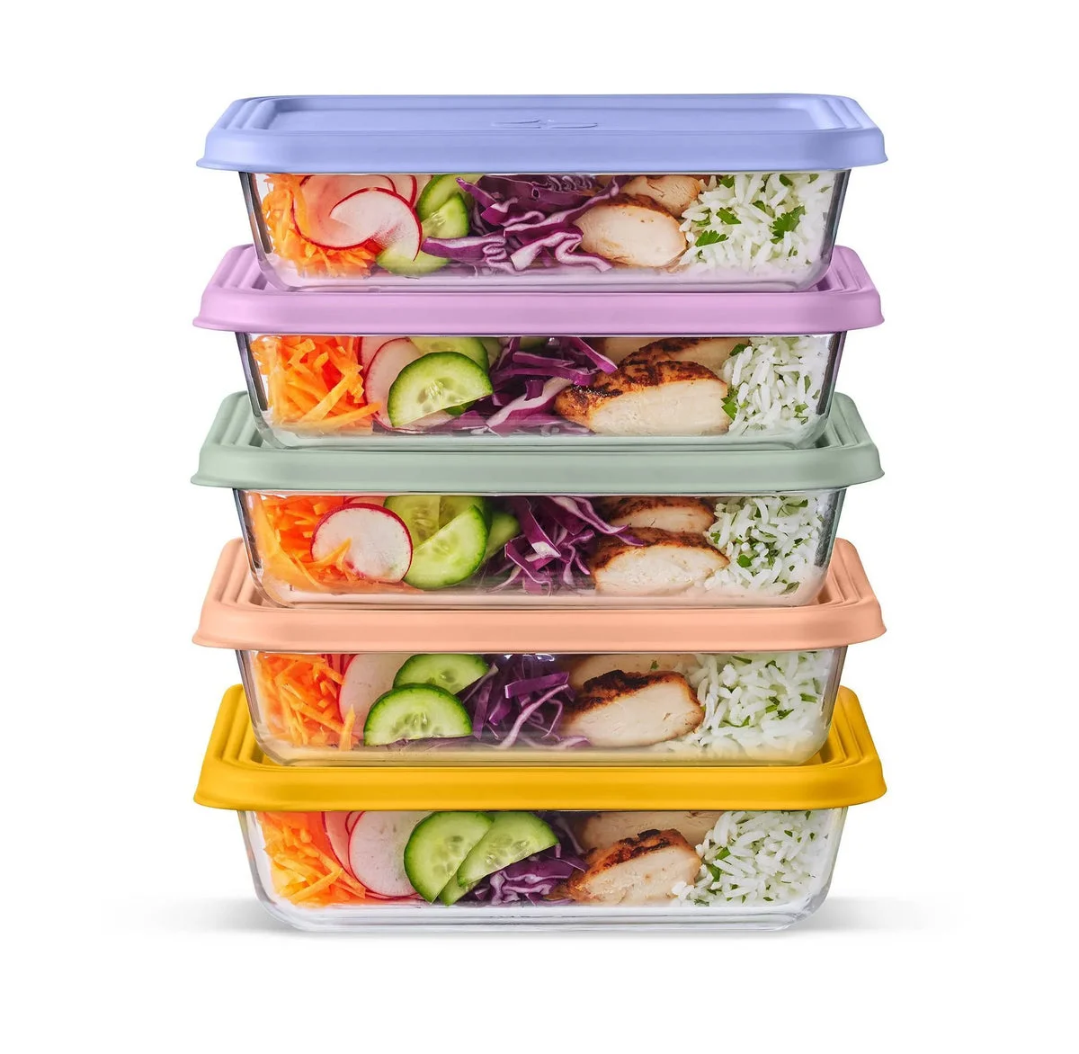 Ello Everyday Glass 4.5c 000198680310pc Meal Prep Food Storage Container Set