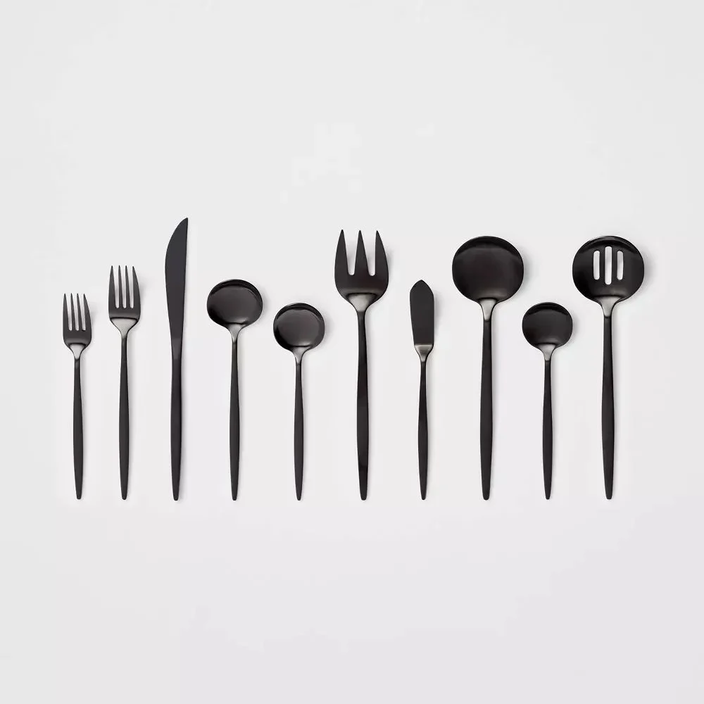 Threshold 45pc Shapleigh Flatware Set - Black