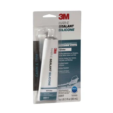 3M Marine Grade Silicone Sealant, PN08017, White, 3 oz Tube 08017_68