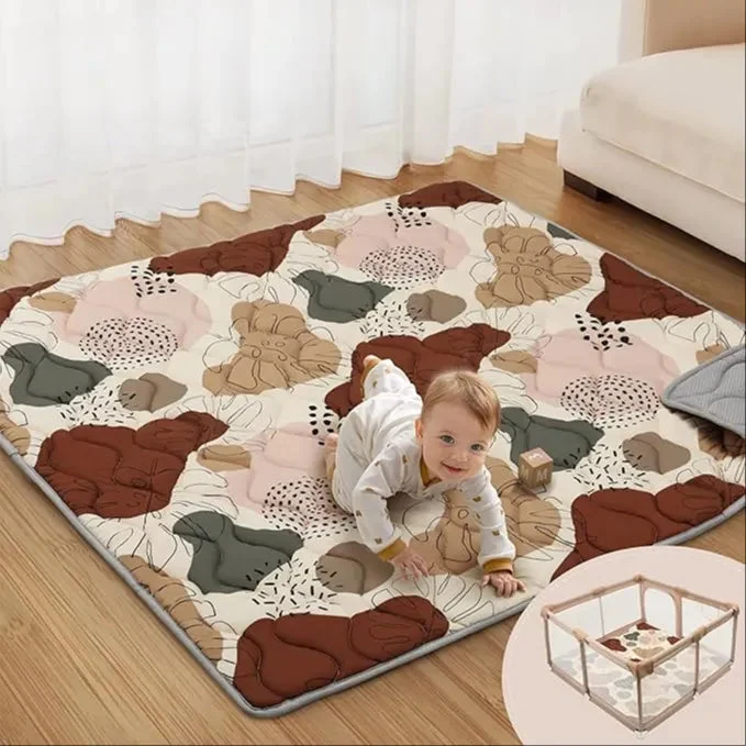 Blissful Diary Baby Play Mats for Floor, 50x50 Play Mat for Playpen - Boho