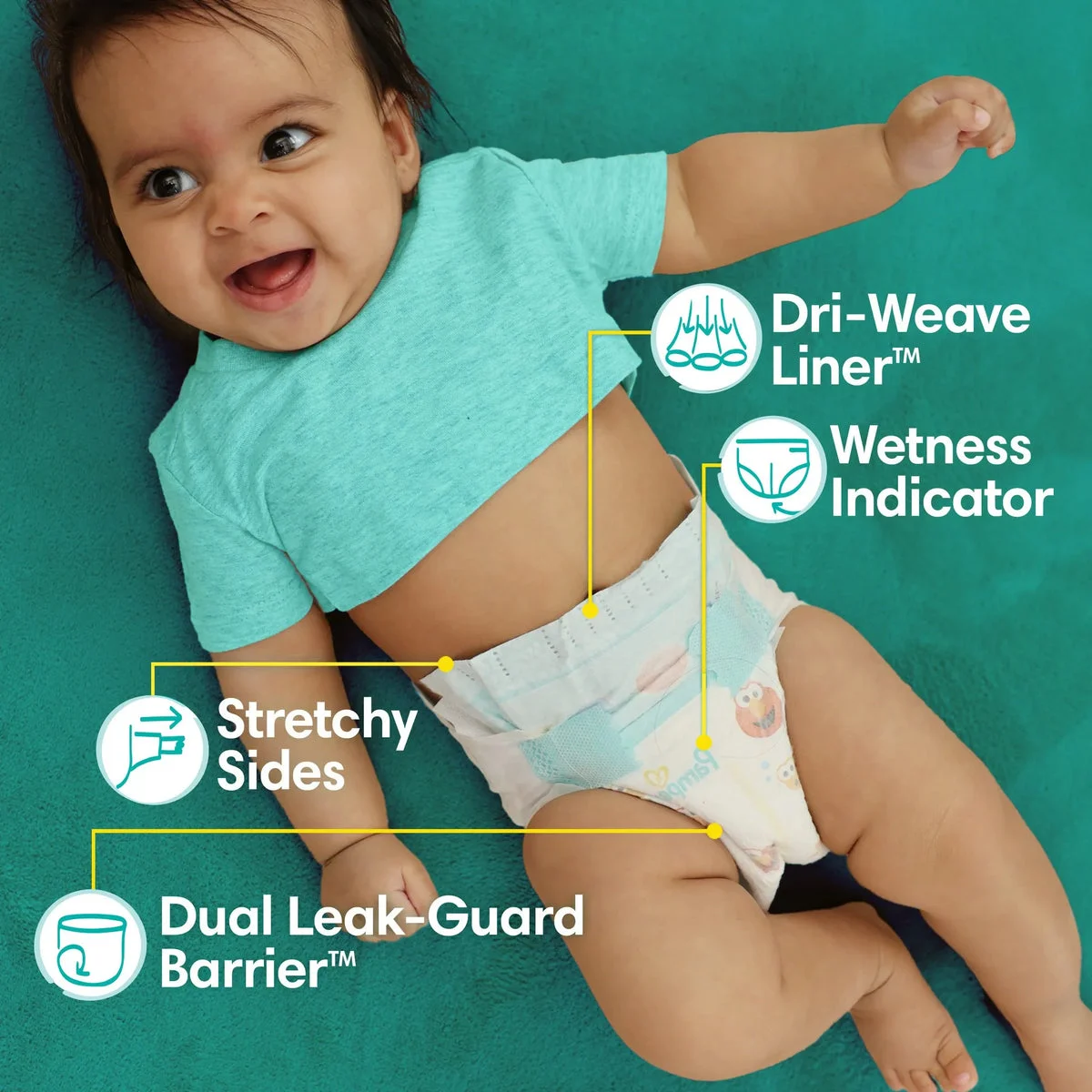 Lumi by Pampers Baby Dry Diapers Super Pack - NewBorn - 104ct