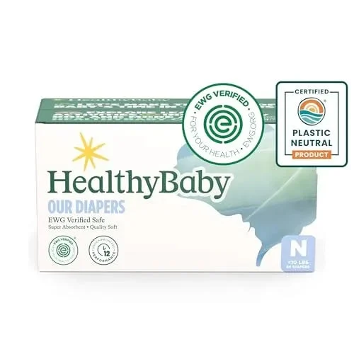 HealthyBaby Certified Safe Organic Cotton Enhanced Diapers - Newborn - 66ct