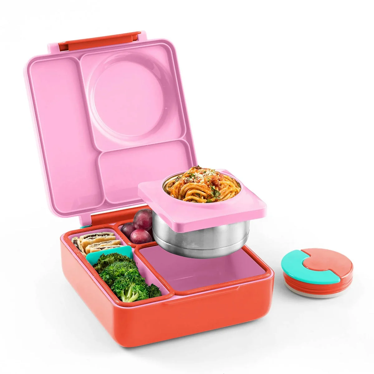 OMIE Bento Lunch Box with Leakproof Thermos Food Jar - Pink