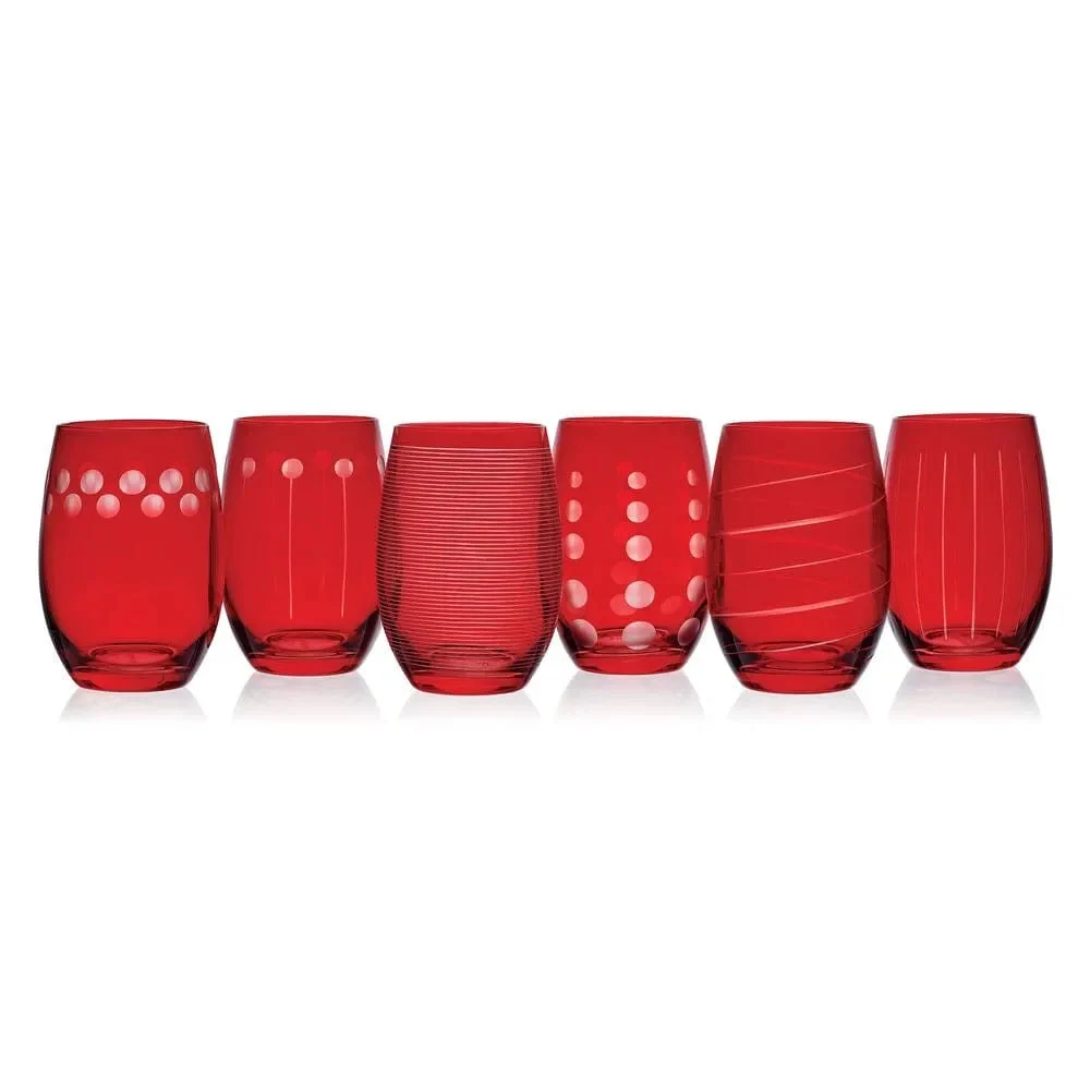 Mikasa® Set of 6 Stemless Wine Glasses - Ruby