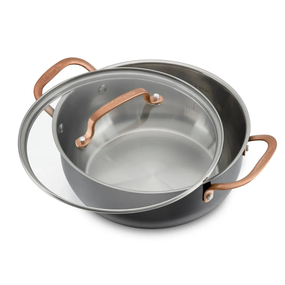 Cuisinart 4.5qt Matte Black Stainless with Blush Bronze Dutch Oven with Cover: Black Stainless Steel Cookware, 10