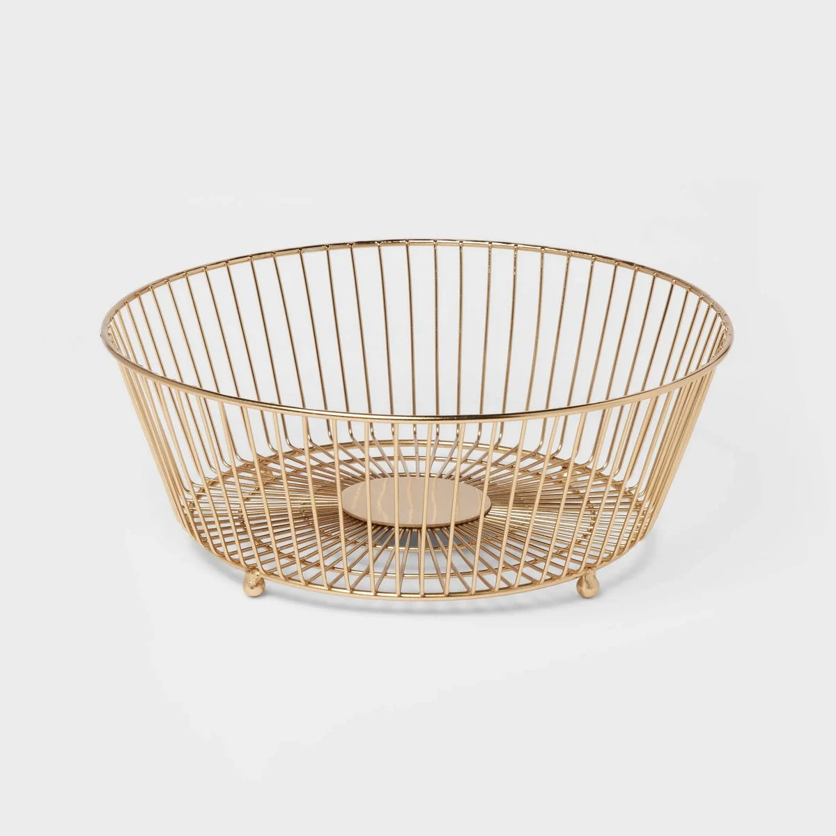 Threshold Delavan Collection Metal Wire Fruit Bowl Gold
