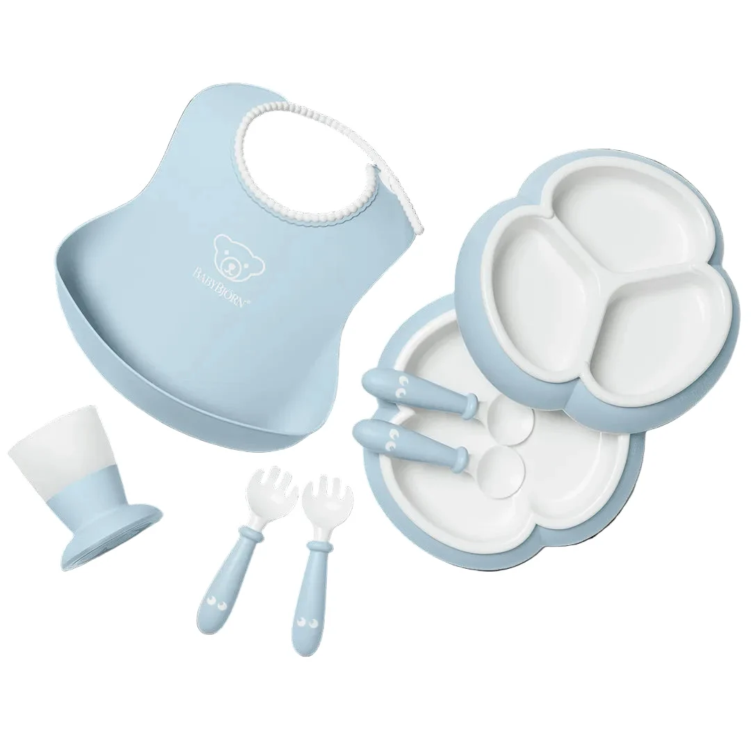 BabyBjörn Dinnerware Set, 8 pcs, Powder Blue