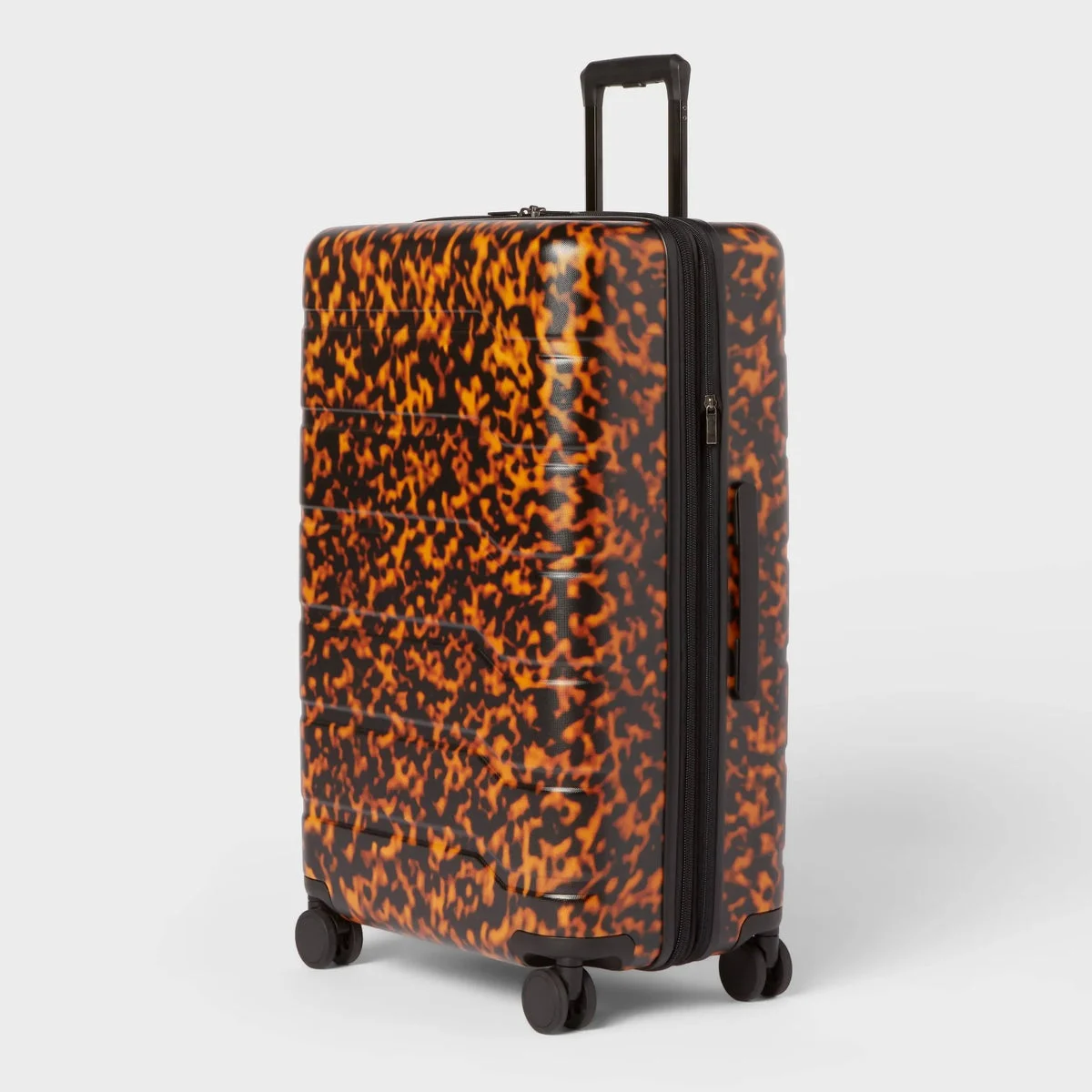 Open Story Large Checked Hardside Suitcase - Tortoise Shell