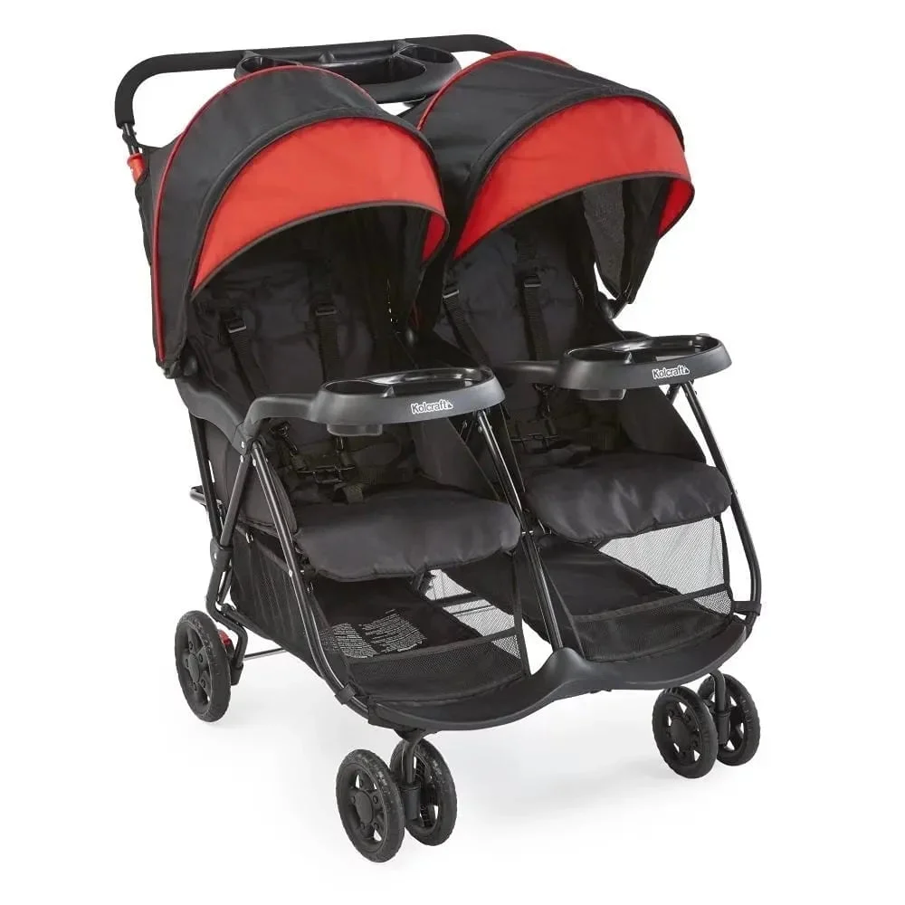 Kolcraft Cloud Plus Double Stroller - Black/Red