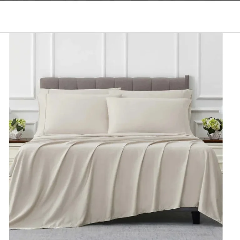 Kirkland Signature Premium Oatmeal Queen Sheet Set - 680 Thread Count