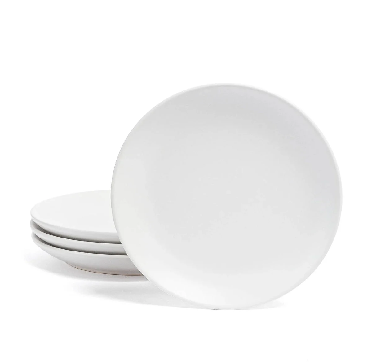 Over&Back Set of 4 Coupe Hand-Finished Stoneware Appetizer Plates