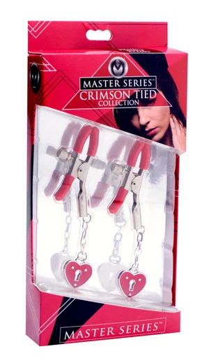 Charmed Heart Padlock Nipple Clamps - Adult Toys