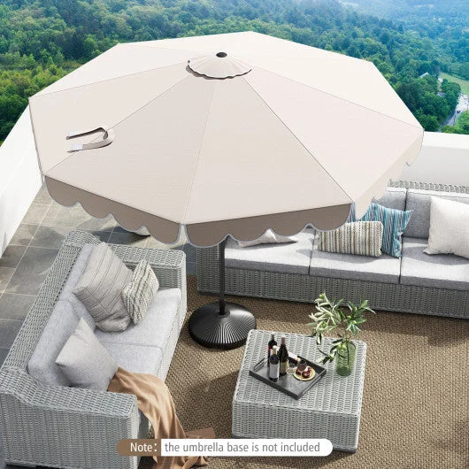 COSTWAY 10 Feet Patio Umbrella Outdoor Market Umbrella With Crank Tilt Adjustment-Beige