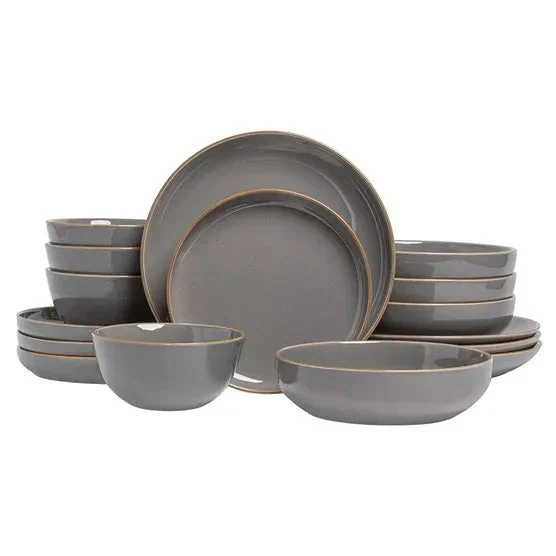 Over&Back Options 16-piece Dinnerware Set - Dark Grey