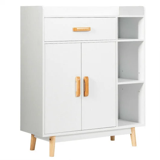 COSTWAY Floor Storage Cabinet Free Standing Cupboard Chest