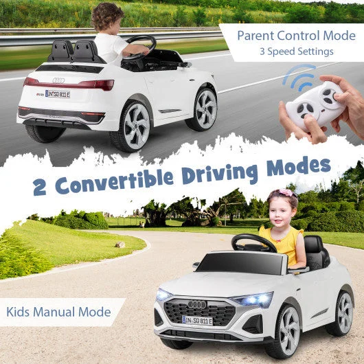 COSTWAY 12V Kids Ride on Car Licensed Audi SQ8 With Remote Control and 3 Speeds-White