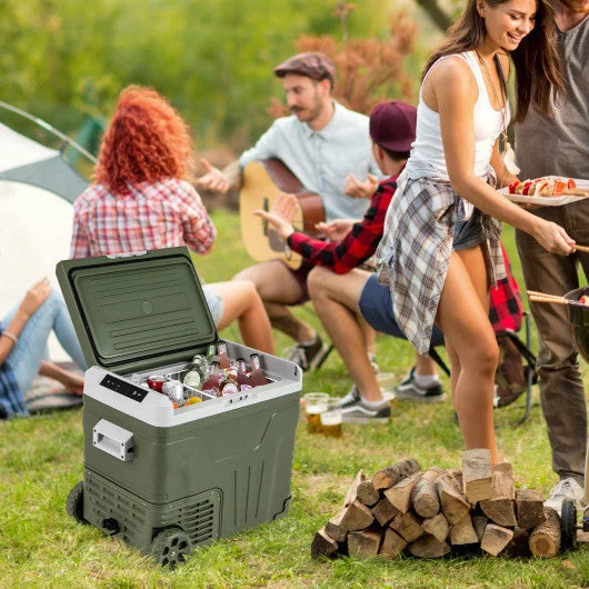 COSTWAY 12 Volt Car Refrigerator Portable Car Fridge With Adjustable Range-50L