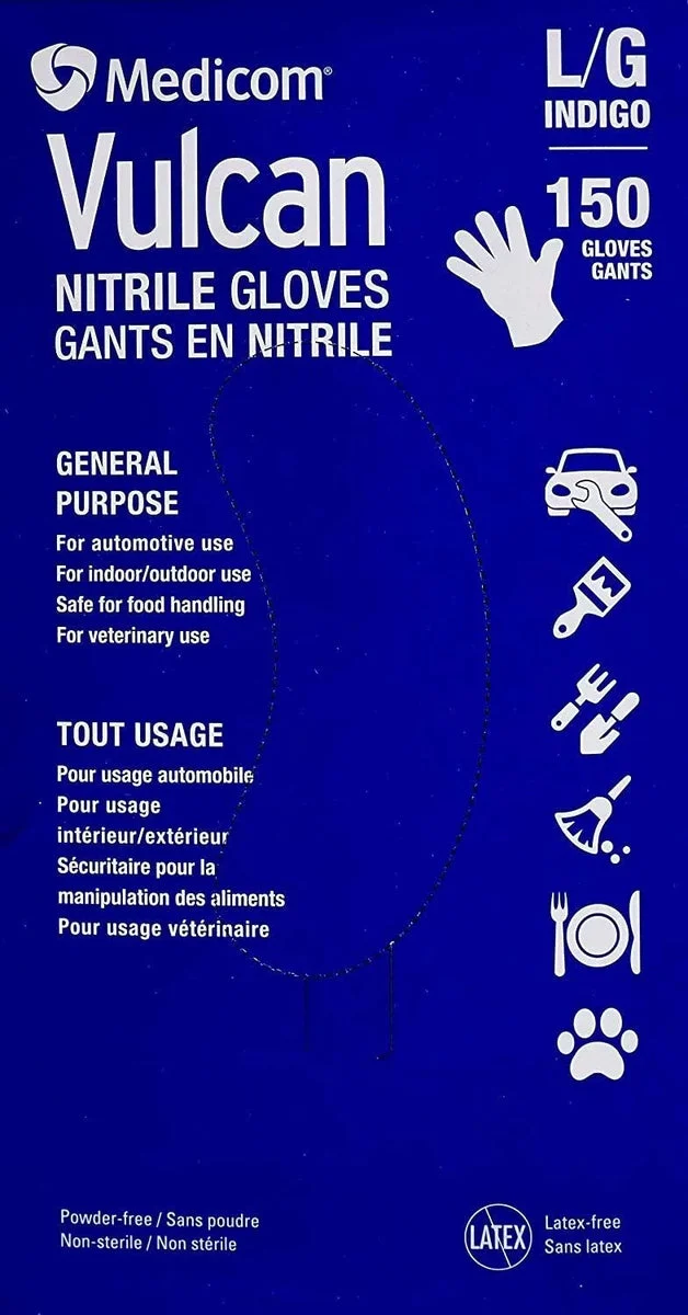 MEDICOM Nitrile Gloves - Large