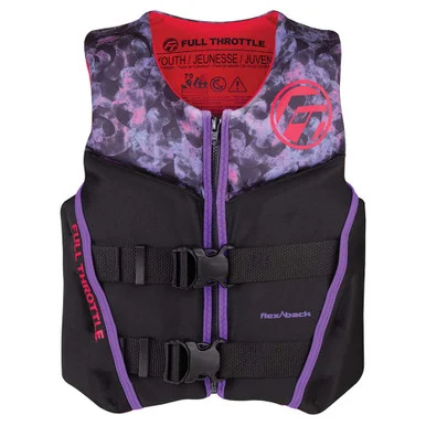 Absolute Outdoor 142500-105-002-22 Full Throttle Youth Rapid-dry Flex-back Life Jacket - Pink/black