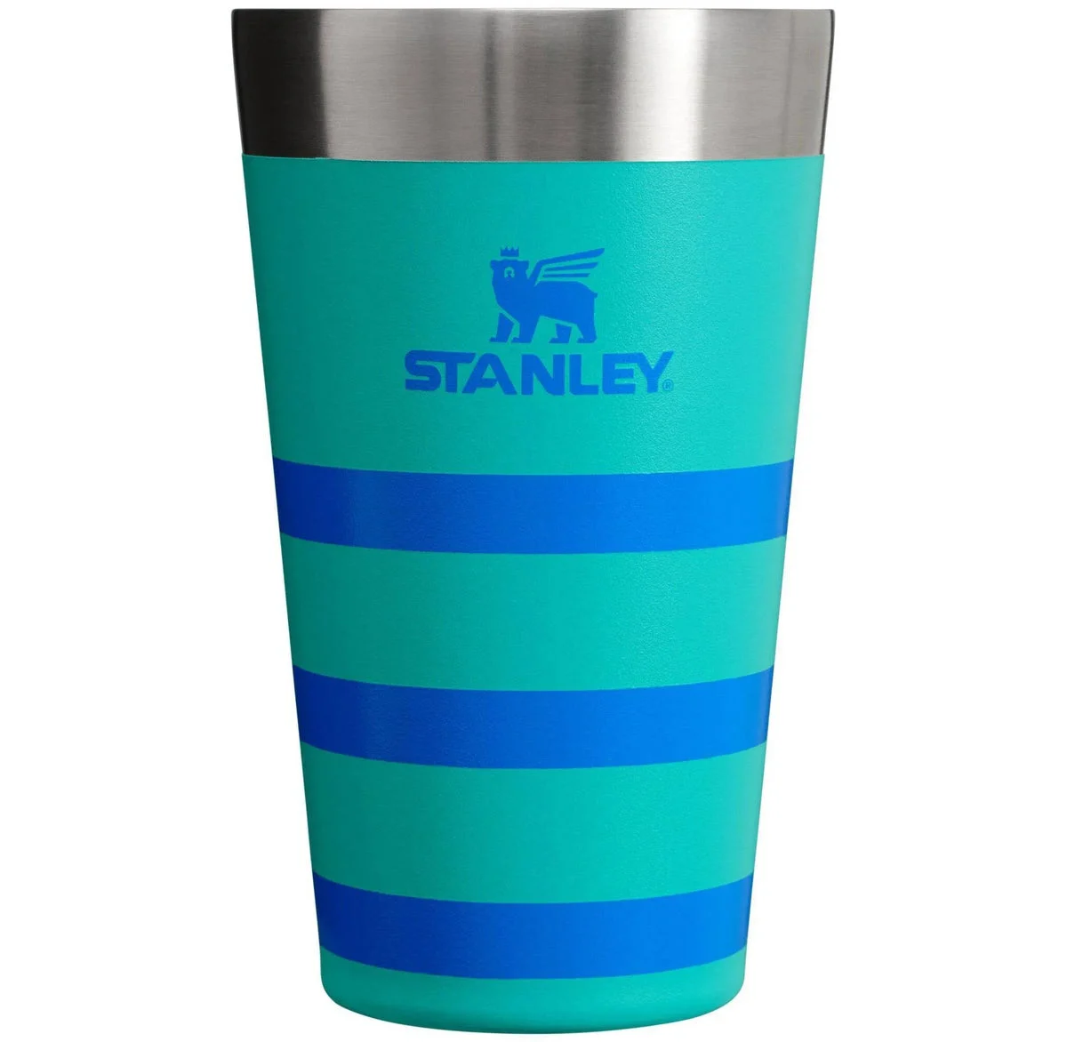 Stanley 16 oz Stainless Steel Stacking Pint Aquamarine Striped