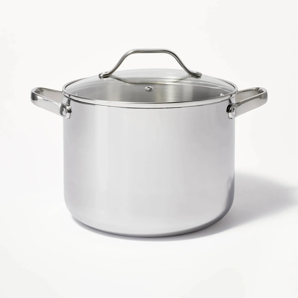 Figmint 8qt Stainless Steel Tall Stock Pot Silver