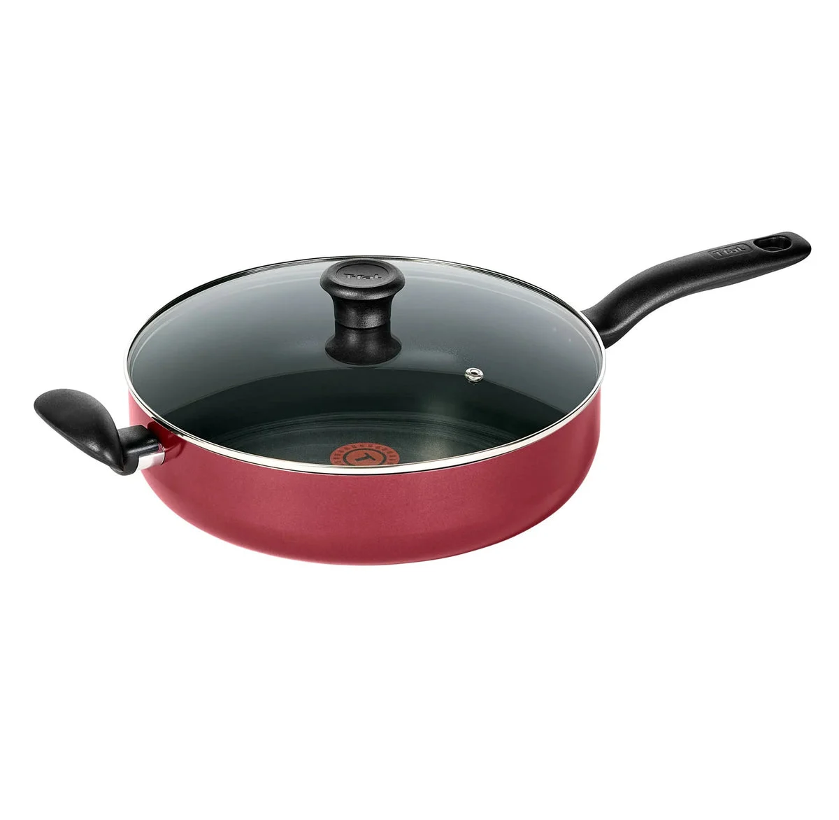 T-Fal Simply Cook 5qt Nonstick Saute Pan with Lid - Red