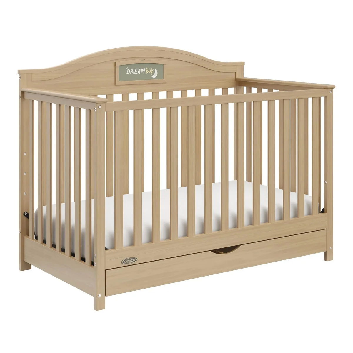Graco Customizable 5-in-1 Convertible Crib with Drawer - Pebble Gray