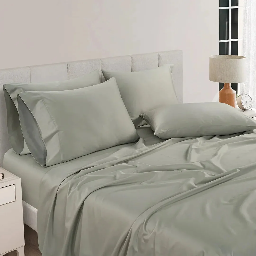 Pure Earth Organic 300 Thread Count 6-Piece King Sheet Set - Gray