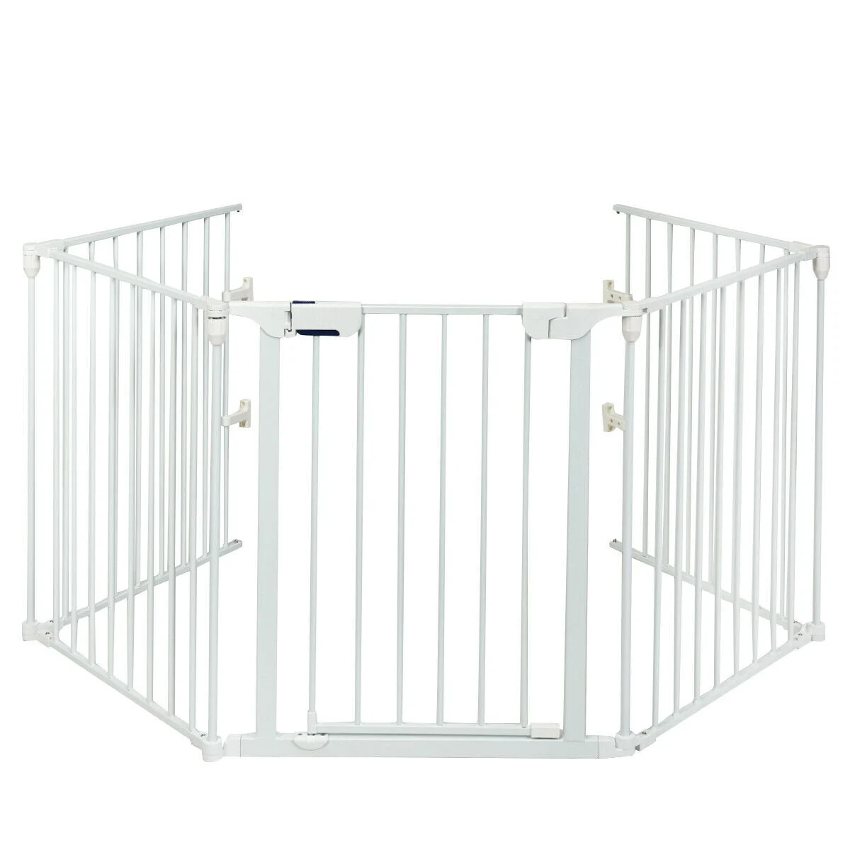 COSTWAY 115 Inch Length 5 Panel Adjustable Wide Fireplace Fence-White