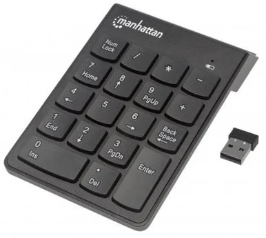 Manhattan Numeric Keypad- Wireless (2.4GHz)- USB-A Micr (178846)