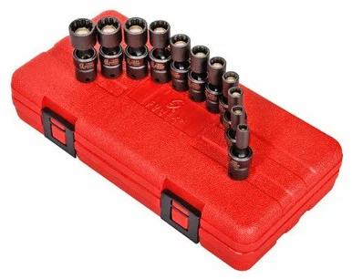 Sunex 1825 Tools 11-piece 1/4 In. Drive 12-point Metric Magnetic Universal Impact Socket Set