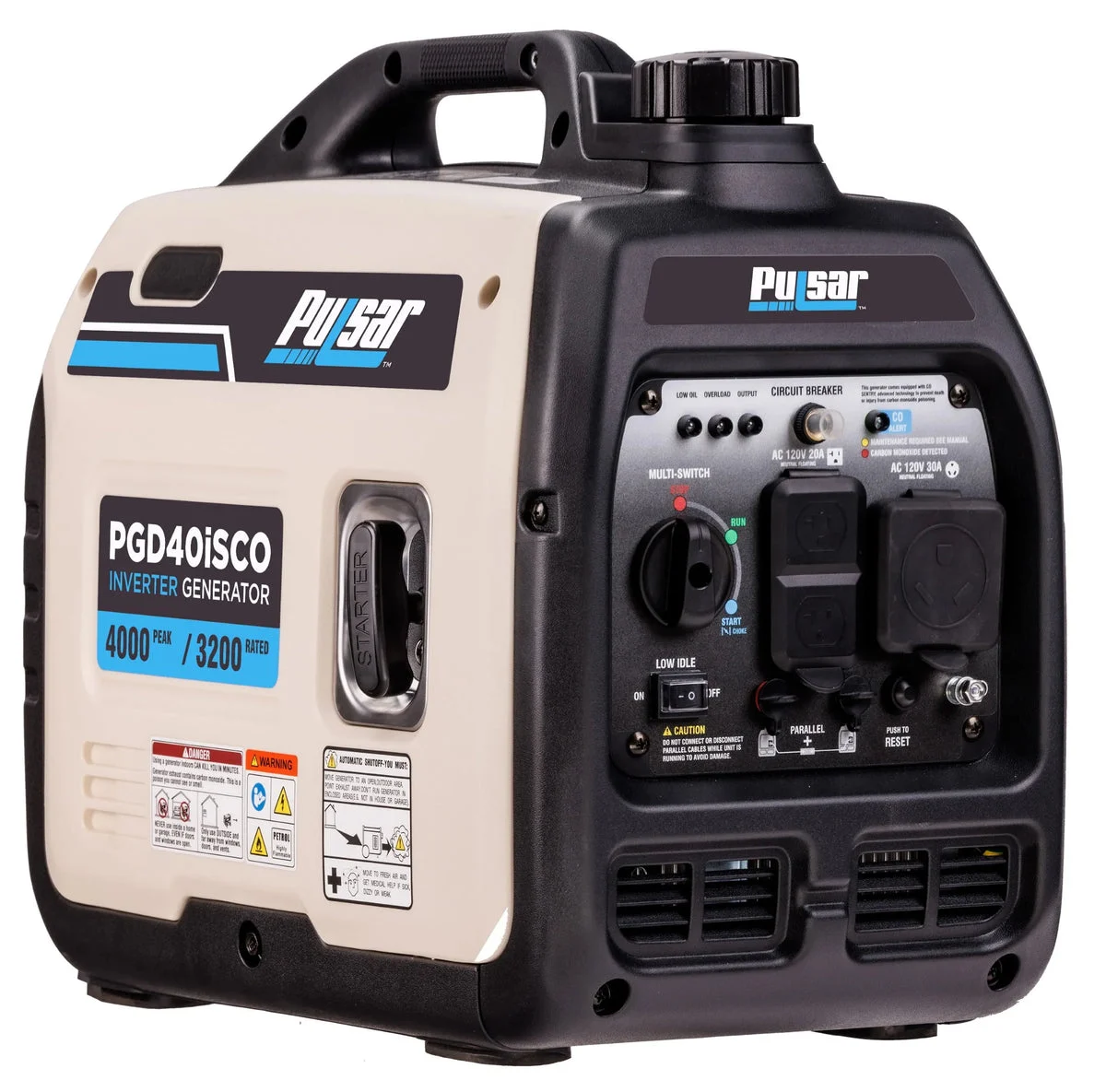 Pulsar Portable 4000-Watt Super Quiet Inverter Generator - CO Sentry
