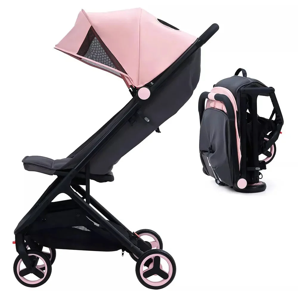 whizmax Lightweight Stroller, Compact One-Hand Fold Travel Stroller for Airplane Friendly - Pink