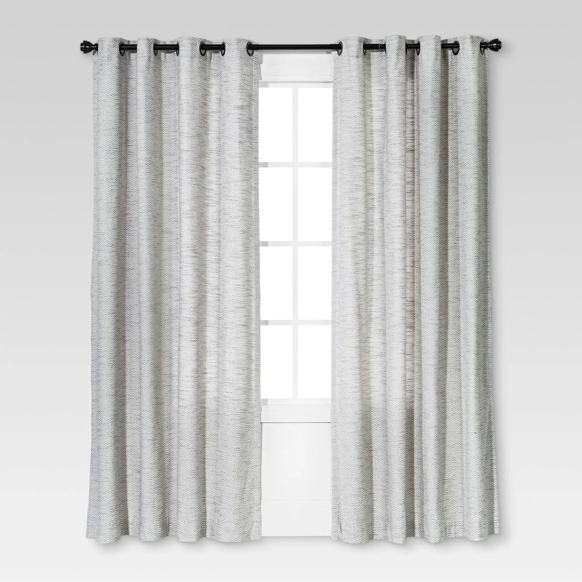 Threshold Light Filtering Diamond Weave Window Curtain Panel - Gray
