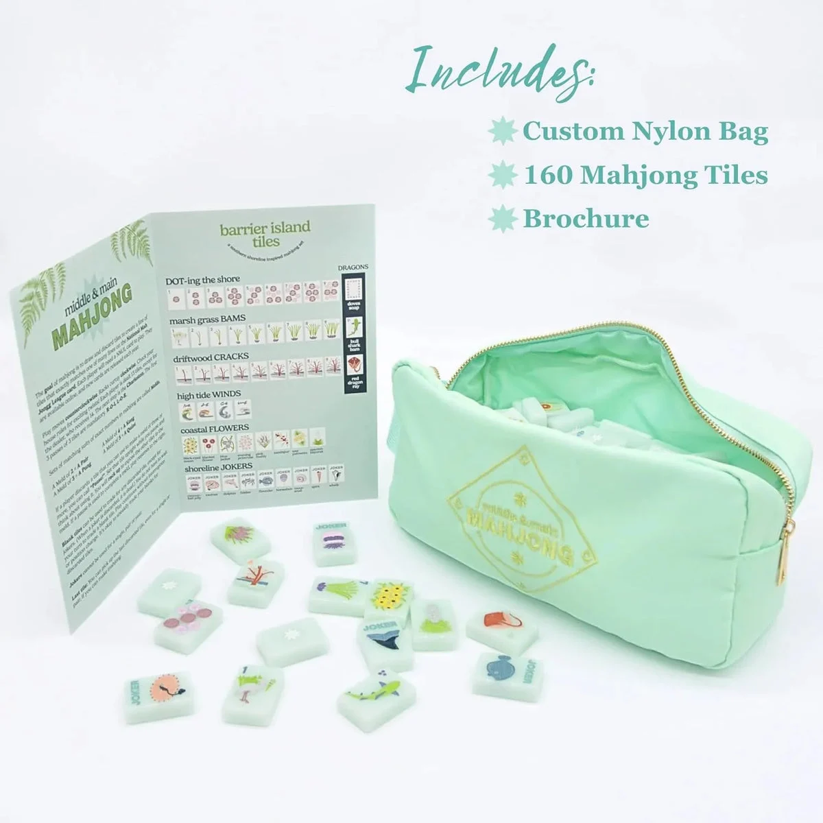 Middle & Main Mahjong Mahjong Set - Ocean Coastal Barrier Island Tiles