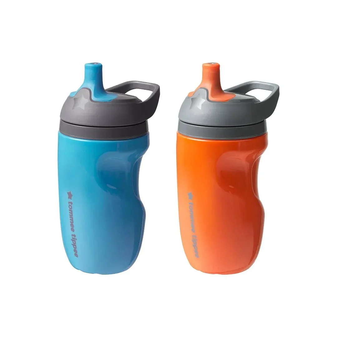Tommee Tippee Insulated 9oz Sporty Spout Toddler Water Bottle - Orange & Blue