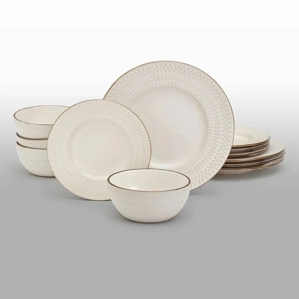 TABLETOPS UNLIMITED 12-pc. Stoneware Dinnerware Set - Beige