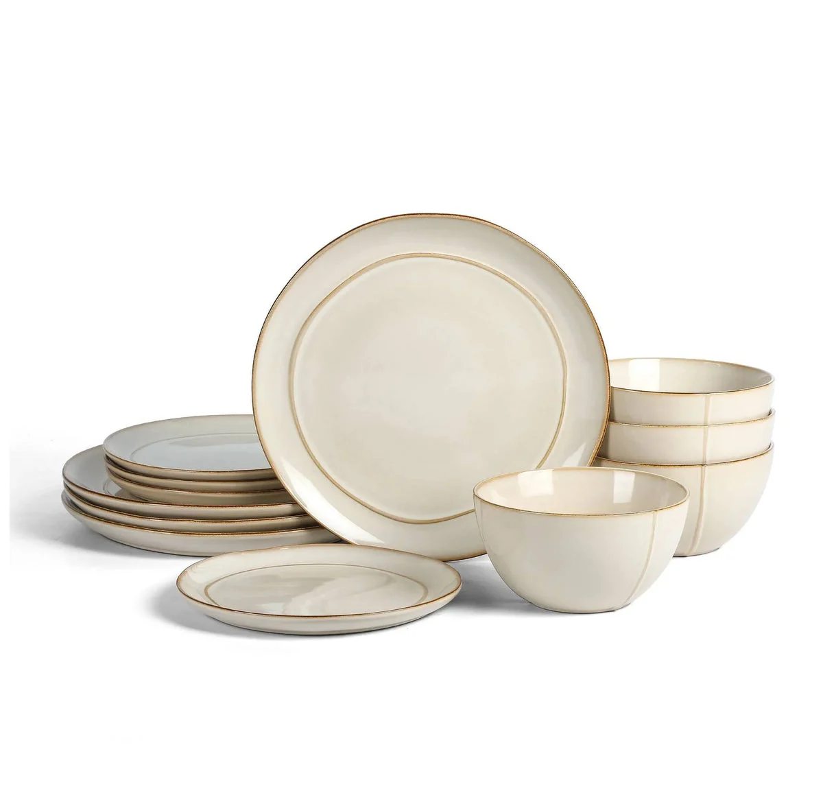 Stone Lain 12pc Infinity Stoneware Dinnerware Set Beige